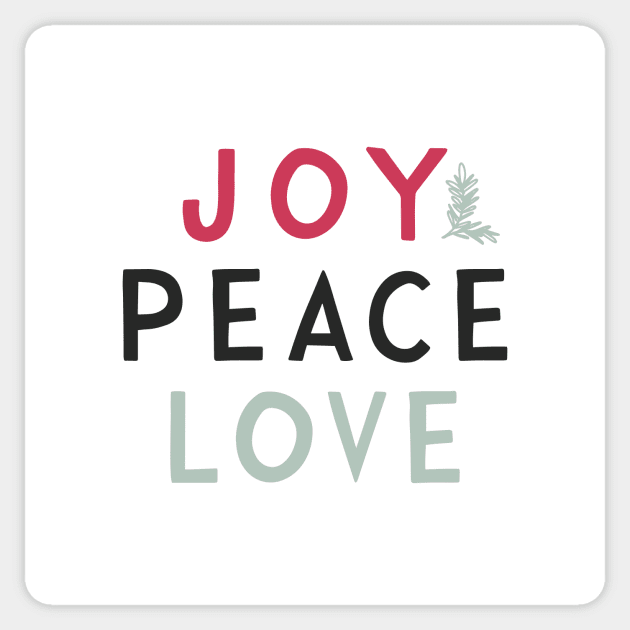 Joy Peace Love Sticker by JunkyDotCom